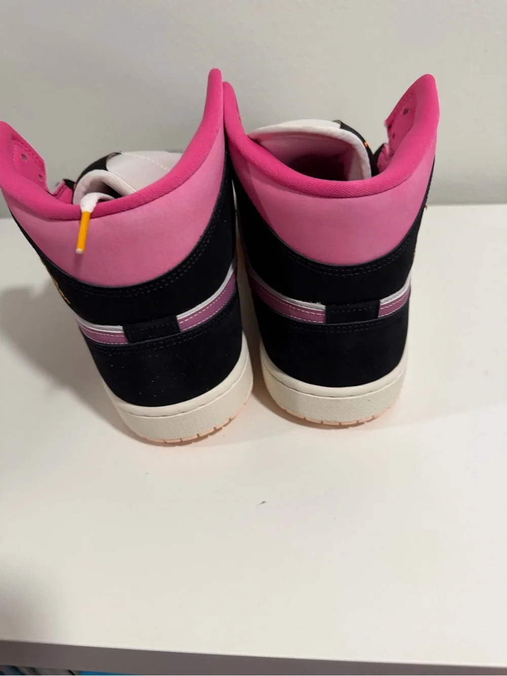 Jordan High-Top Sneakers in Pink, Black & Gray